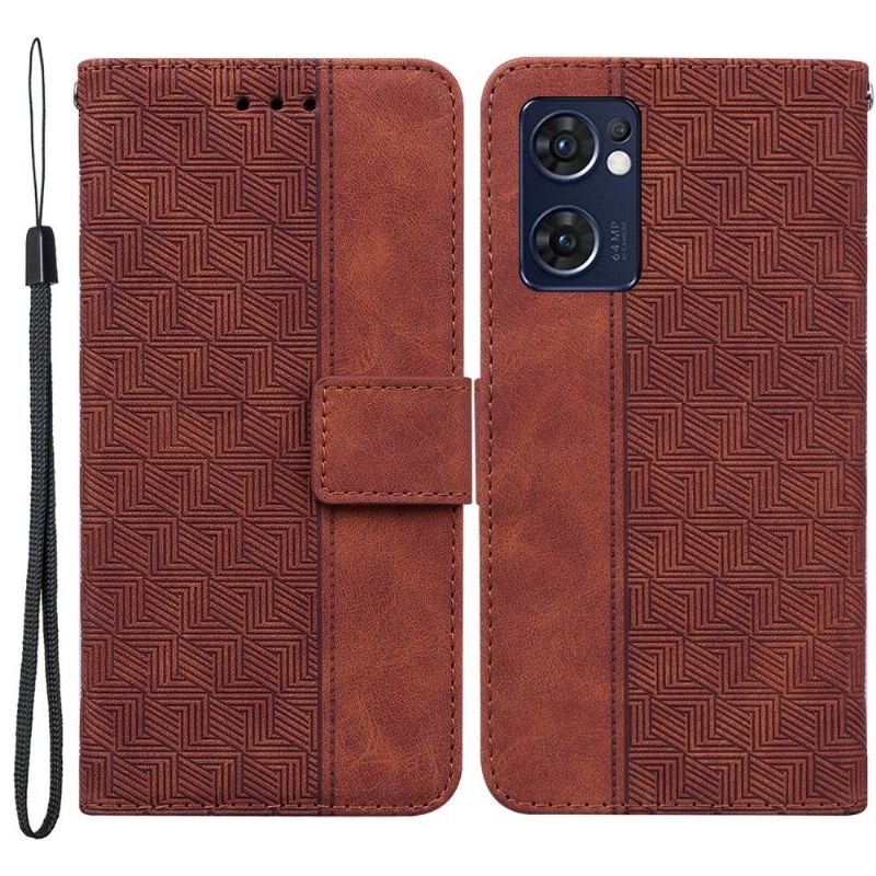 Pouzdra Na Oppo Find X5 Lite Flipové Pouzdro Pruhy Folia Z Umělé Kůže