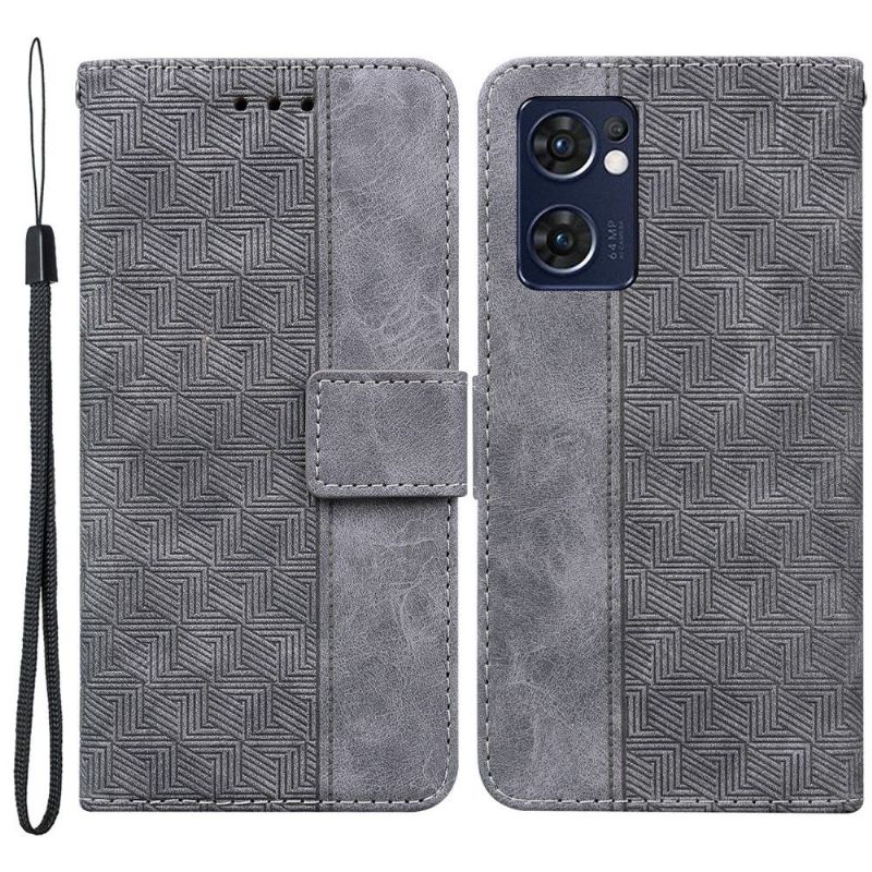 Pouzdra Na Oppo Find X5 Lite Flipové Pouzdro Pruhy Folia Z Umělé Kůže