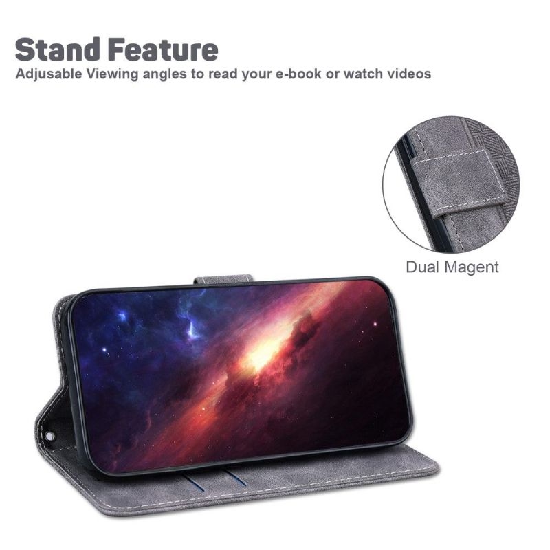 Pouzdra Na Oppo Find X5 Lite Flipové Pouzdro Pruhy Folia Z Umělé Kůže