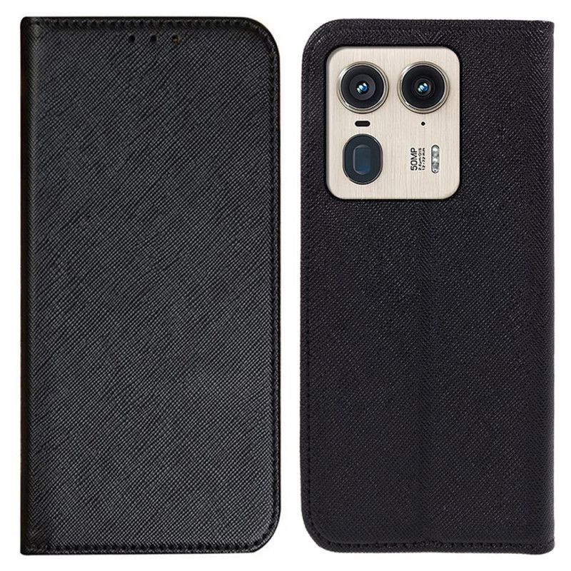 Kožené Pouzdro Folio Motorola Edge 50 Ultra Křížová Textura