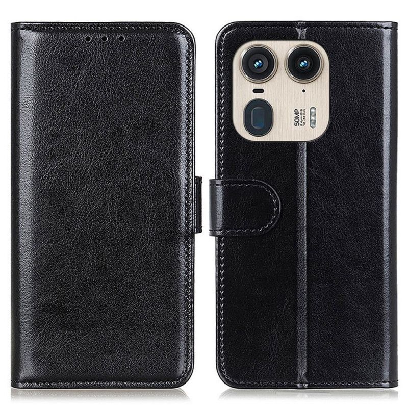 Kožený Kryt Motorola Edge 50 Ultra Imitace Lakované Kůže