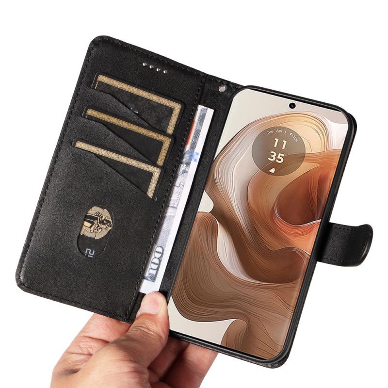 Kožený Kryt Motorola Edge 50 Ultra Řádky