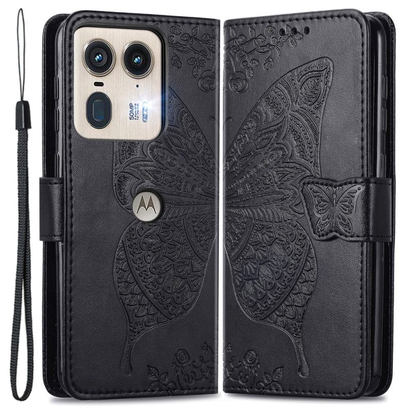 Peněženková Pouzdra Motorola Edge 50 Ultra Barokní Motýl