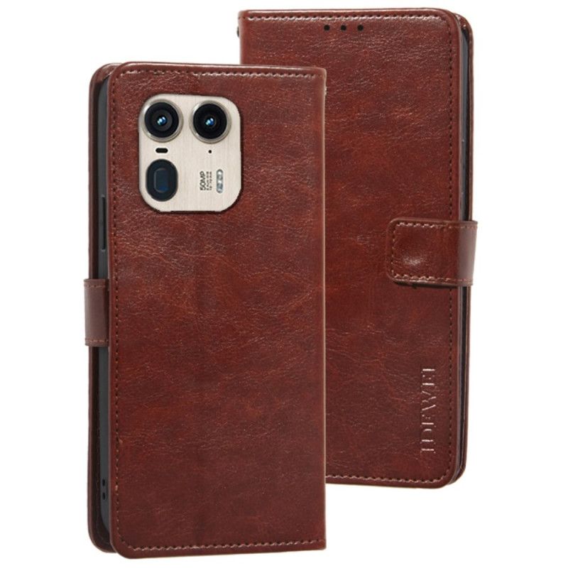 Peněženková Pouzdra Motorola Edge 50 Ultra Kožený Efekt Idewei