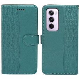 Kožený Kryt Oppo Reno 12 Pro 5g Vertikální Vlys S Popruhem
