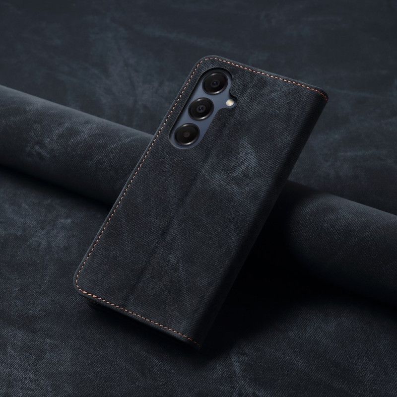 Kožené Pouzdro Folio Na Samsung Galaxy S25 Fe Džínovina