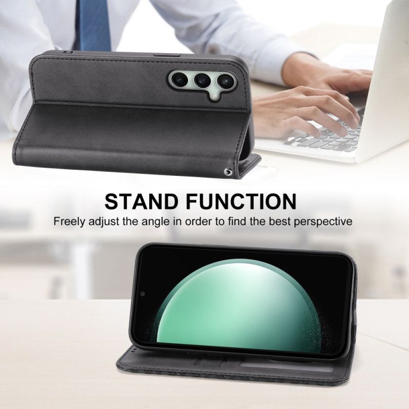 Kožené Pouzdro Folio Samsung Galaxy S25 Fe Kosočtvercový Vzor S Řemínkem