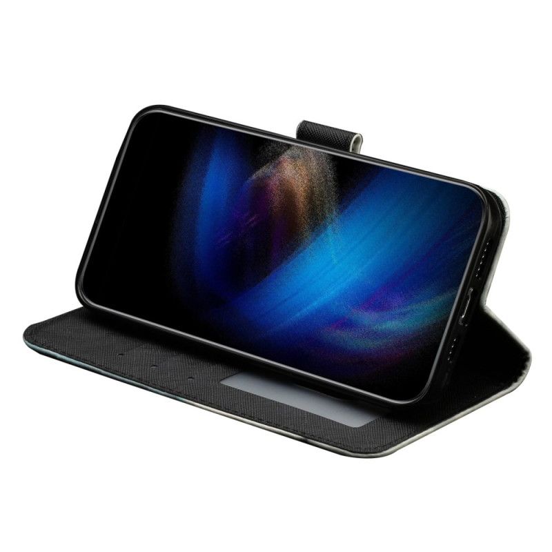 Kožený Kryt Na Samsung Galaxy S25 Fe Kotě Se Šňůrkou Na Krk