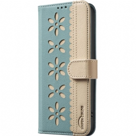 Kožený Kryt Na Samsung Galaxy S25 Fe Květinová Barva Binfen