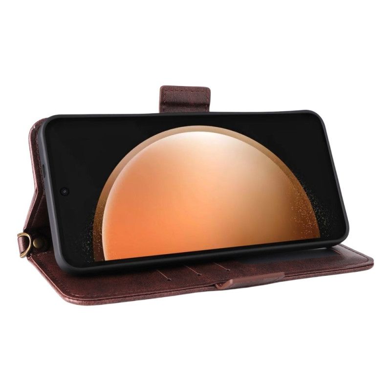 Kožený Kryt Na Samsung Galaxy S25 Fe Multifunkční Peněženka