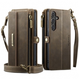 Kožený Kryt Na Samsung Galaxy S25 Fe Peněženka Caseme