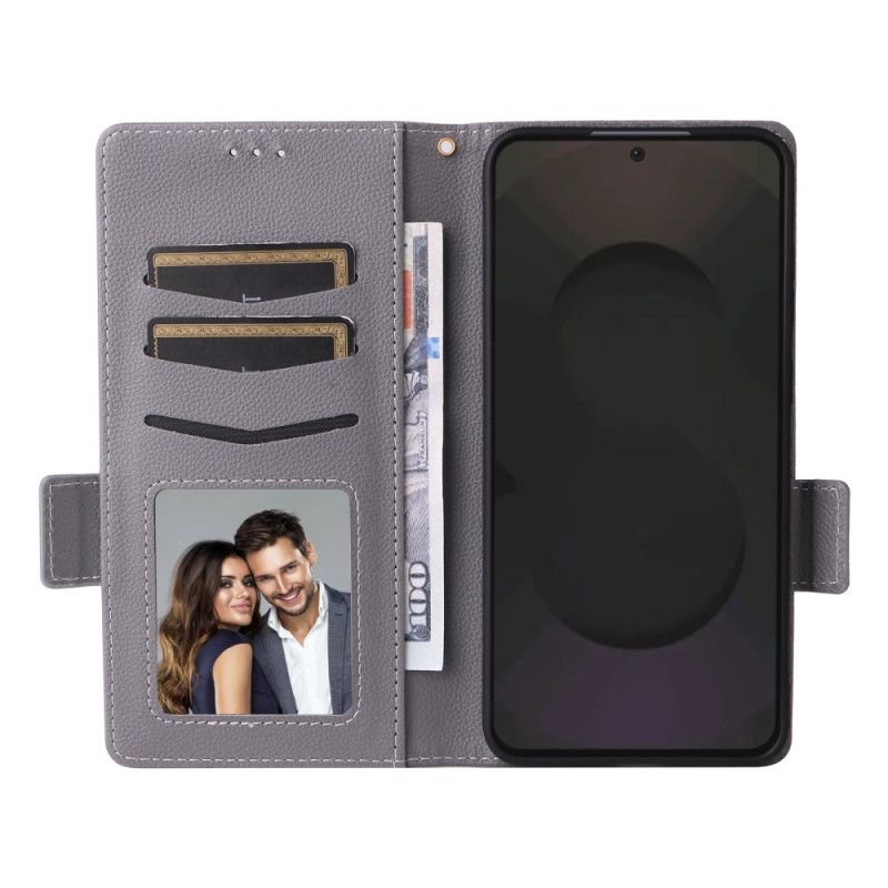 Kožený Kryt Samsung Galaxy S25 Fe Klasická Peněženka S Páskem