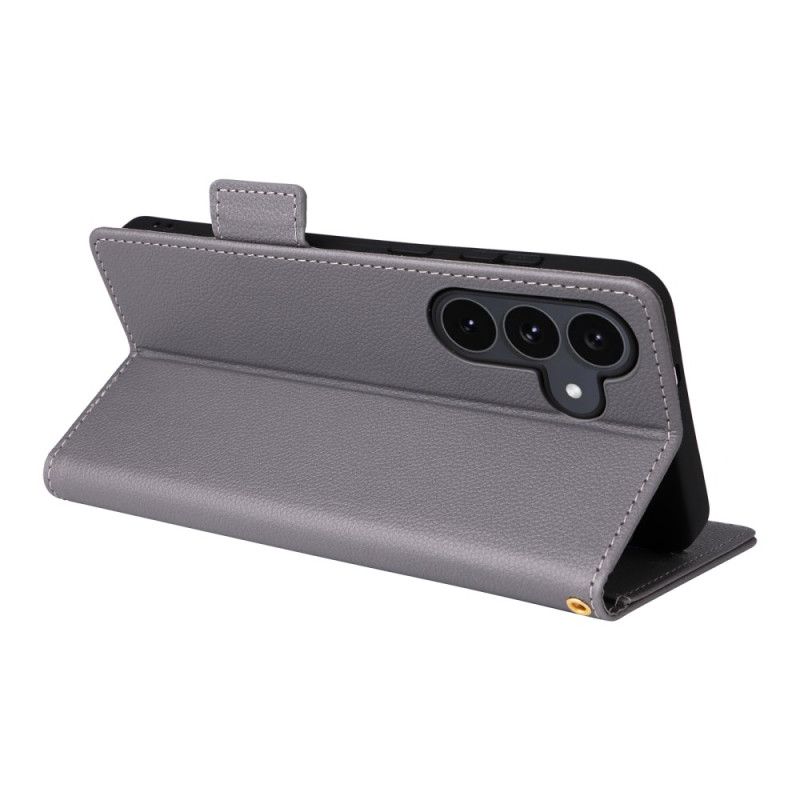 Kožený Kryt Samsung Galaxy S25 Fe Klasická Peněženka S Páskem