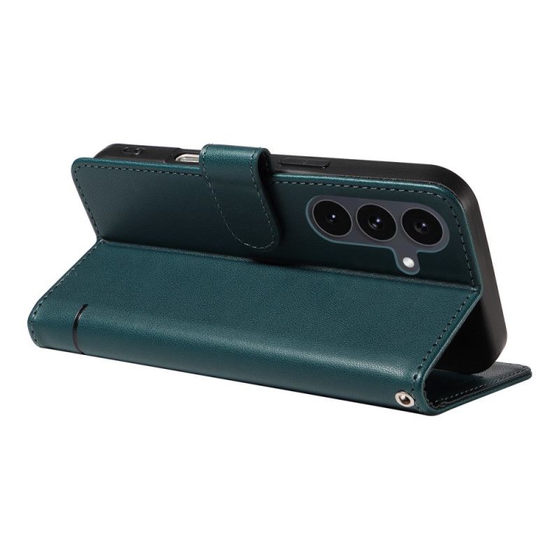 Kožený Kryt Samsung Galaxy S25 Fe Kočičí Potisk S Popruhem