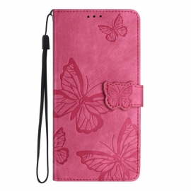 Kožený Kryt Samsung Galaxy S25 Fe Motýlí Semišový Efekt