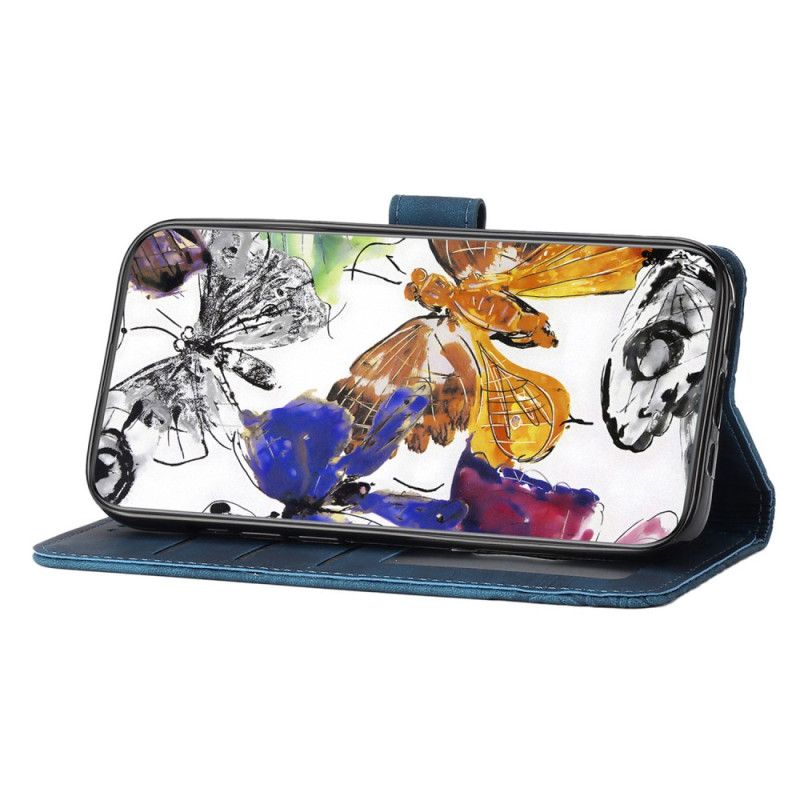 Kožený Kryt Samsung Galaxy S25 Fe Motýlí Semišový Efekt
