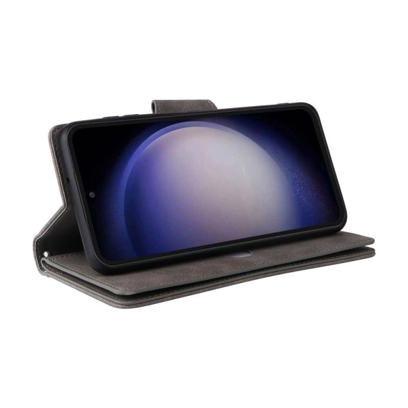 Kožený Kryt Samsung Galaxy S25 Fe Peněženka Se Zipem