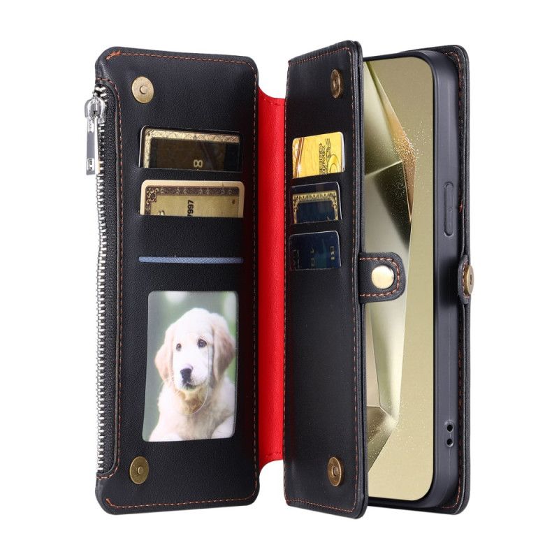 Kožený Kryt Samsung Galaxy S25 Fe Prémiová Peněženka