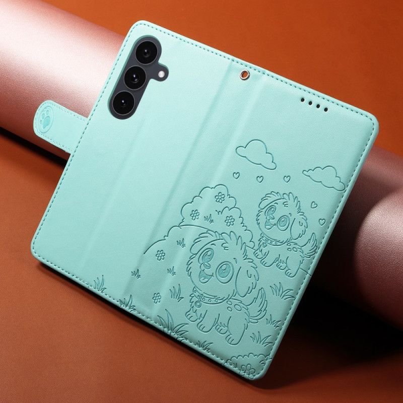 Kožený Kryt Samsung Galaxy S25 Fe Rfid Blokování A Psí Vzor