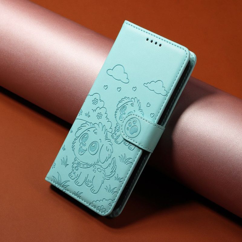 Kožený Kryt Samsung Galaxy S25 Fe Rfid Blokování A Psí Vzor