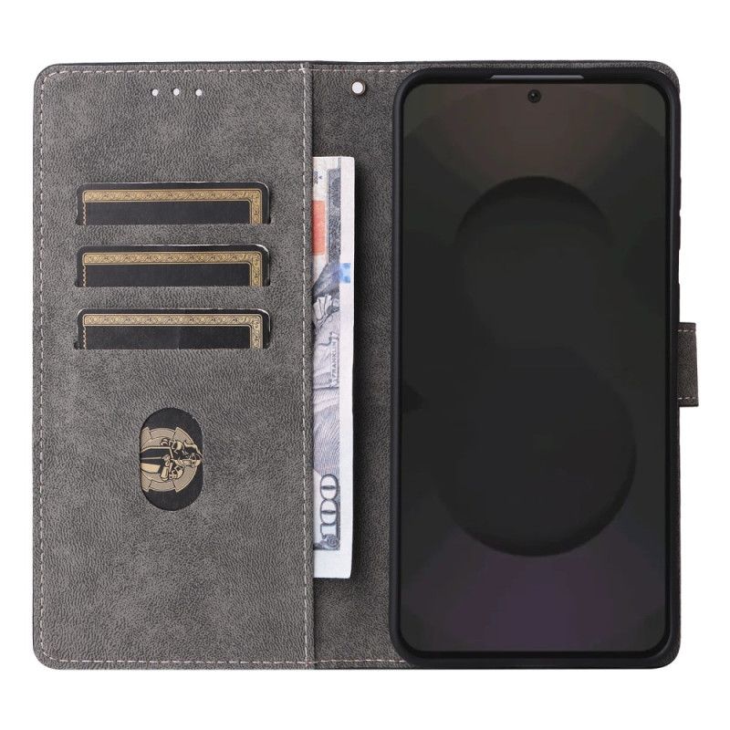 Kožený Kryt Samsung Galaxy S25 Fe Rfid Ochrana Semišový Efekt