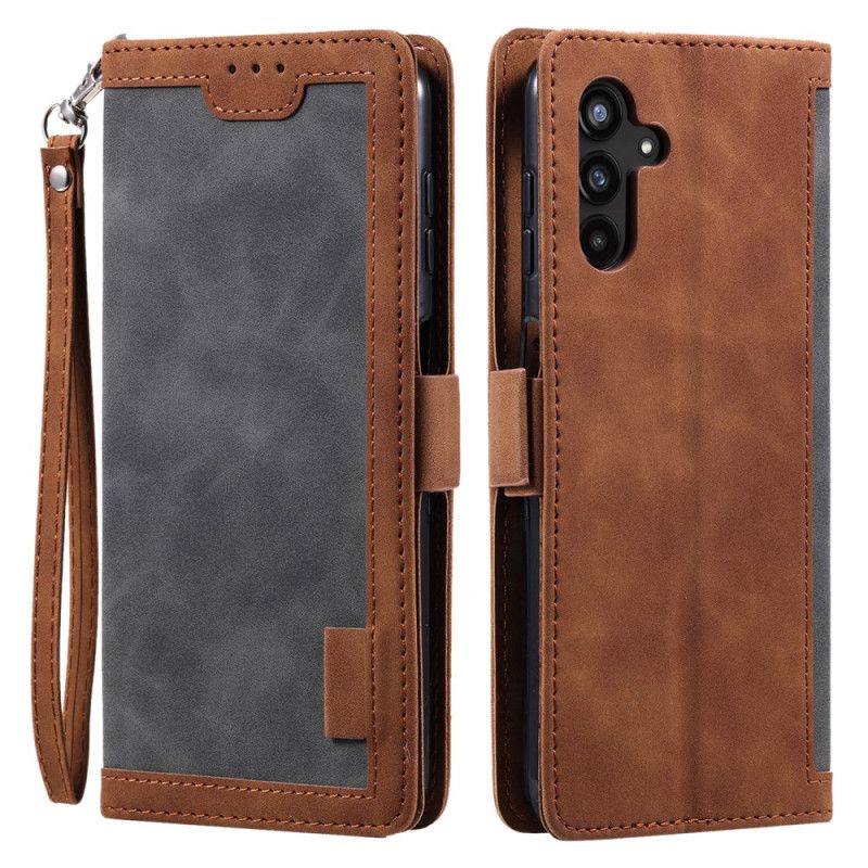 Kožený Kryt Samsung Galaxy S25 Fe Rfid Peněženka S Popruhem