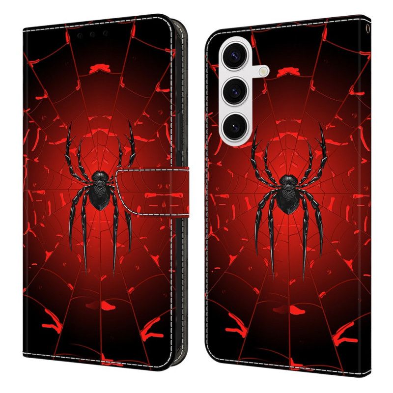 Kožený Kryt Samsung Galaxy S25 Fe Černý Pavouk