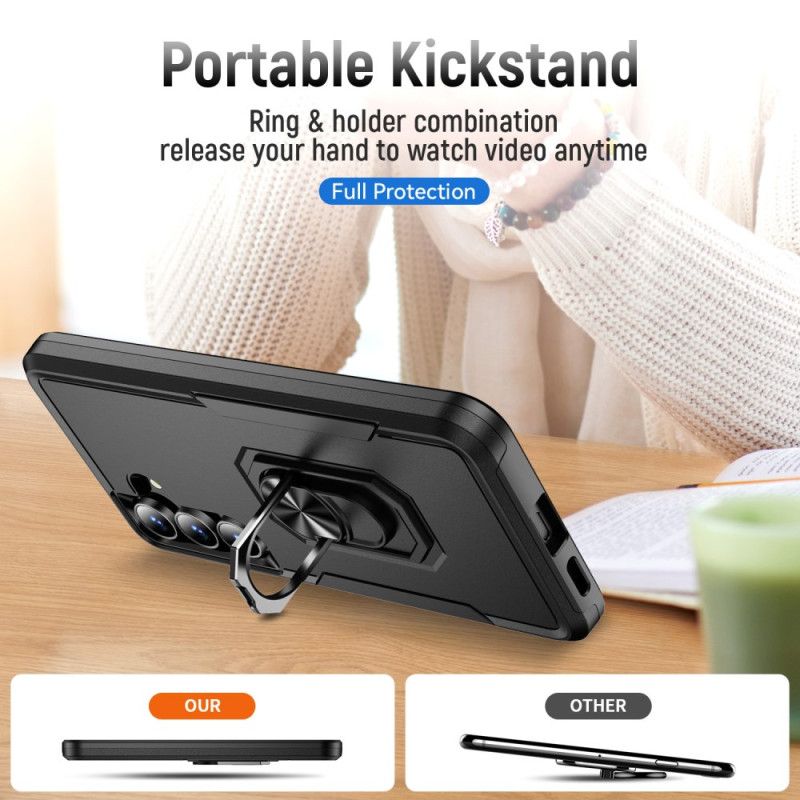 Kryt Na Samsung Galaxy S25 Fe Držák Na Prsten S Kovovým Efektem