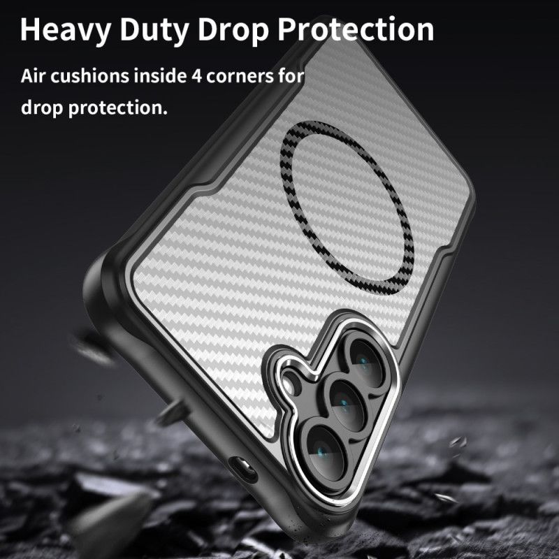 Kryt Samsung Galaxy S25 Fe Kompatibilní S Magsafe Textura S Karbonovými Vlákny