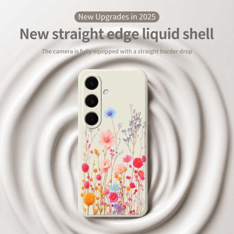 Kryt Samsung Galaxy S25 Fe Kryty Na Mobil Silikon S Divokými Květinami