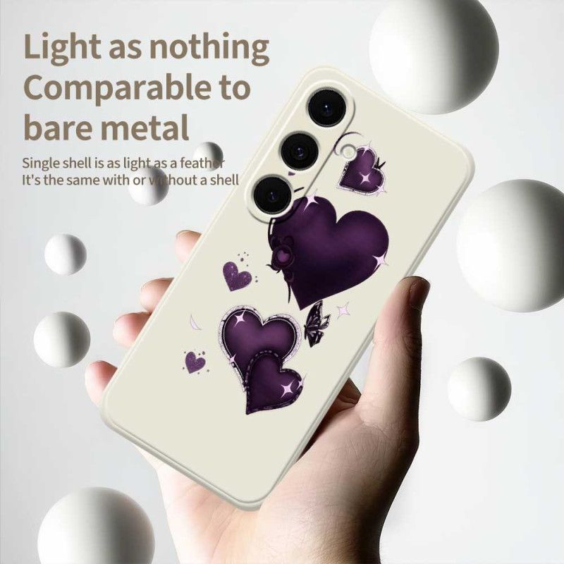 Kryt Samsung Galaxy S25 Fe Kryty Na Mobil Silikon S Fialovým Srdcem