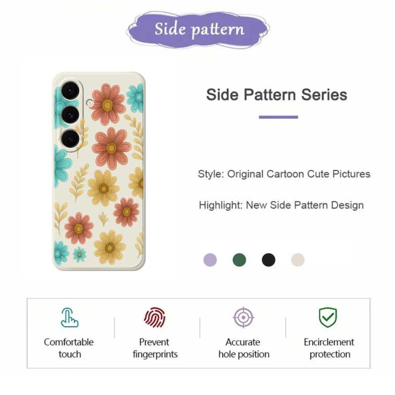 Kryt Samsung Galaxy S25 Fe Kryty Na Mobil Silikon S Květinami