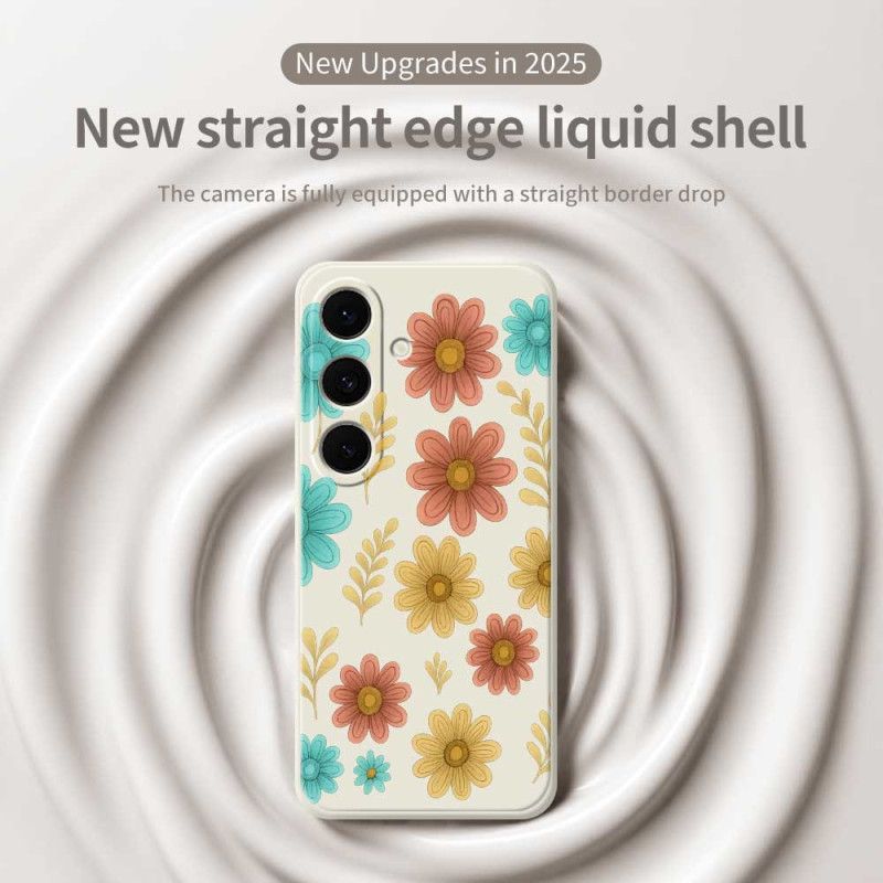 Kryt Samsung Galaxy S25 Fe Kryty Na Mobil Silikon S Květinami