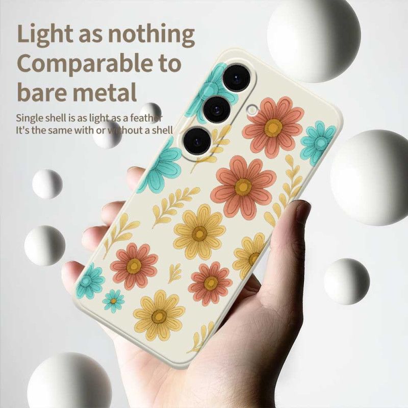 Kryt Samsung Galaxy S25 Fe Kryty Na Mobil Silikon S Květinami