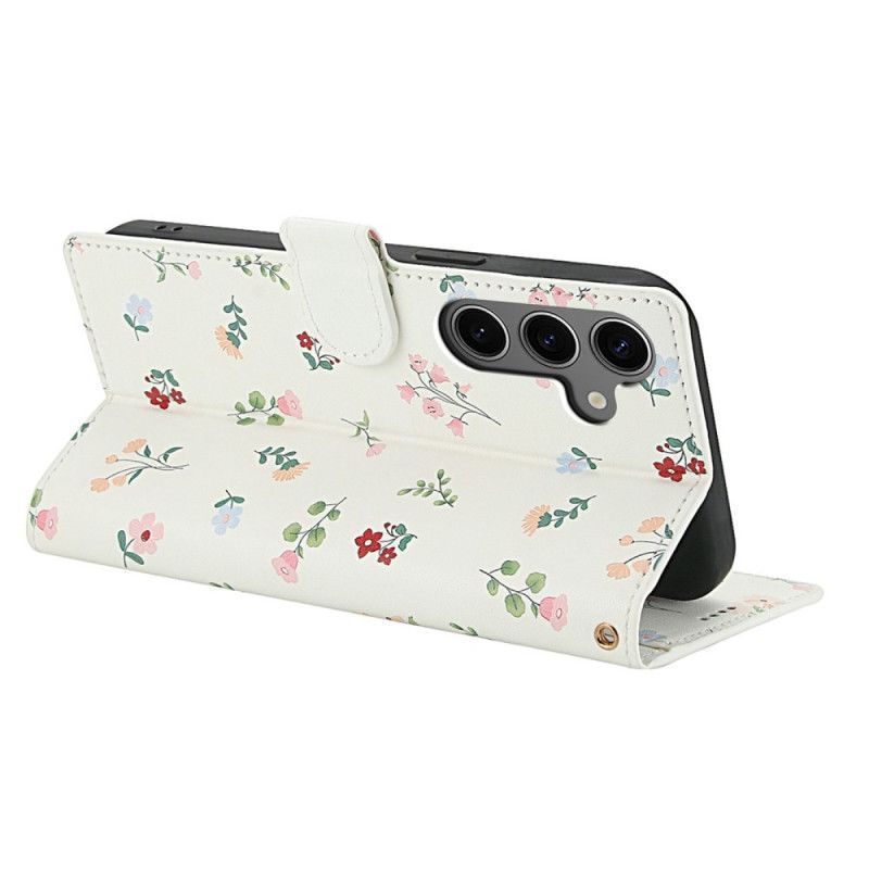 Peněženková Pouzdra Samsung Galaxy S25 Fe Kryty Na Mobil Květinová Šňůrka Na Krk