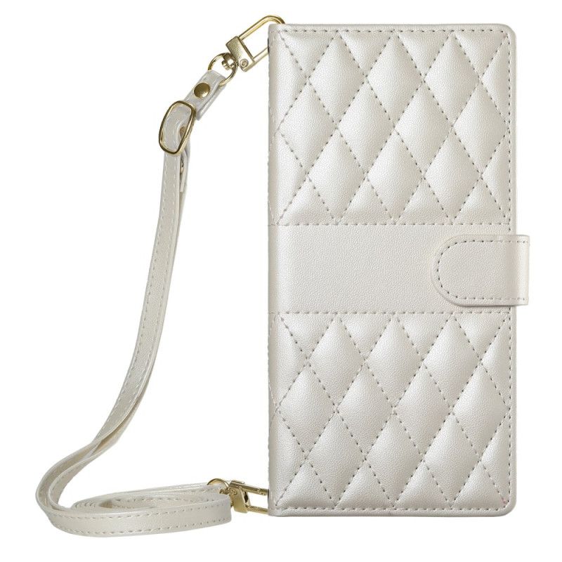 Peněženková Pouzdra Samsung Galaxy S25 Fe Kryty Na Mobil Prošívaná Peněženka S Popruhy