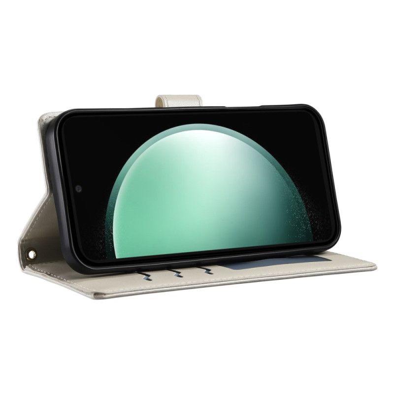 Peněženková Pouzdra Samsung Galaxy S25 Fe Kryty Na Mobil Prošívaná Peněženka S Popruhy