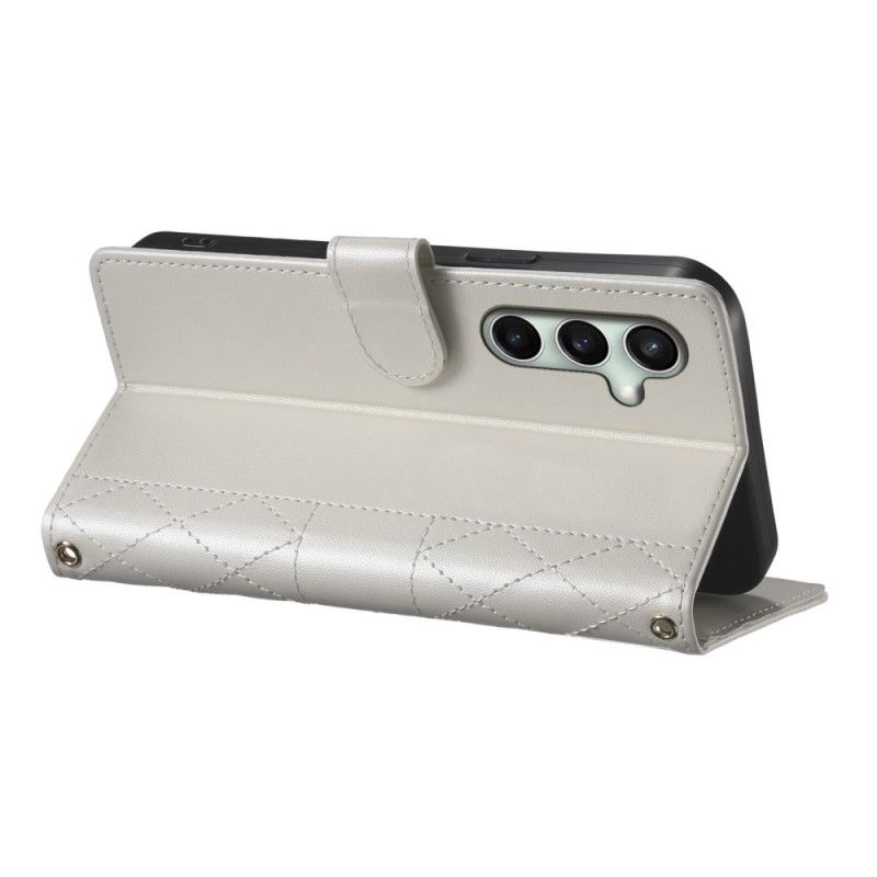 Peněženková Pouzdra Samsung Galaxy S25 Fe Kryty Na Mobil Prošívaná Peněženka S Popruhy