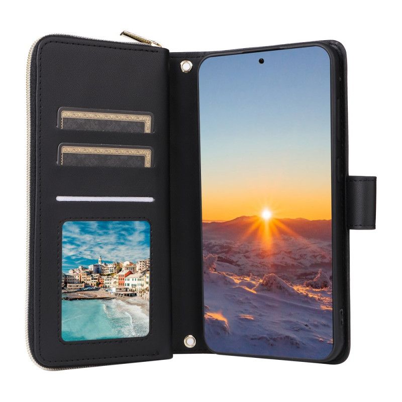 Peněženková Pouzdra Samsung Galaxy S25 Fe Prošívaná S Řemínkem A Ramenním Popruhem