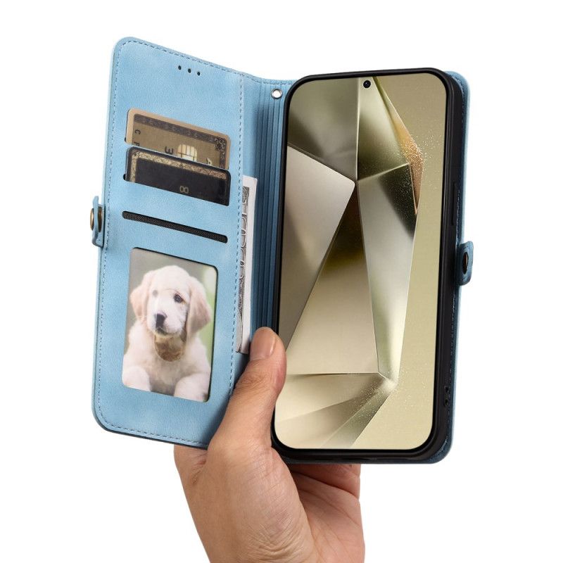 Peněženková Pouzdra Samsung Galaxy S25 Fe Semišový Efekt Mandaly