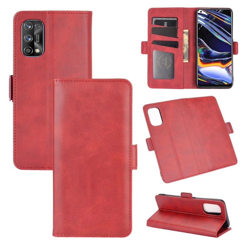 Kožené Pouzdro Folio Na Realme 7 Pro Peněženkové Pouzdro Matný Potah Z Umělé Kůže