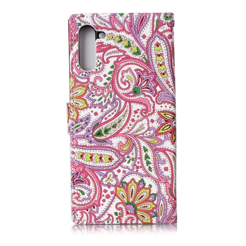 Kožené Pouzdro Na Samsung Galaxy Note 10 Paisley Flower