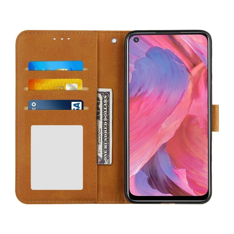 Flipové Pouzdro Na Oppo A74 5G / A54 5G Efektní Linie Kůže