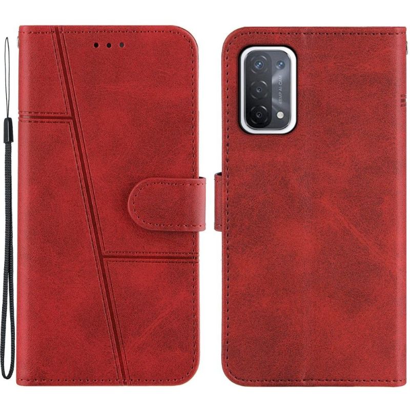 Flipové Pouzdro Na Oppo A74 5G / A54 5G Efektní Linie Kůže