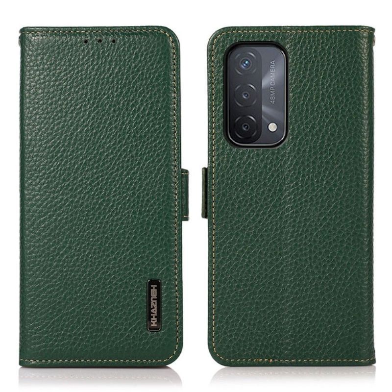 Flipové Pouzdro Na Oppo A74 5G / A54 5G Khazneh Zrnitá Lesklá Kůže
