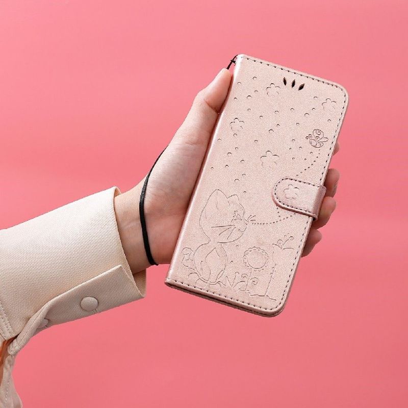 Kožené Pouzdro Na Oppo A74 5G / A54 5G Ilustrace Kočky