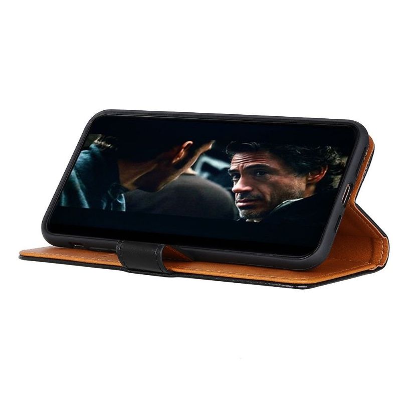 Kožené Pouzdro Na Samsung Galaxy M31 Držák Melodické Karty - Černý