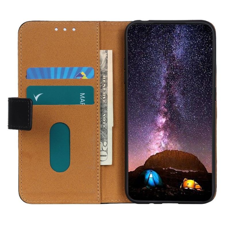 Kožené Pouzdro Na Samsung Galaxy M31 Držák Melodické Karty - Černý