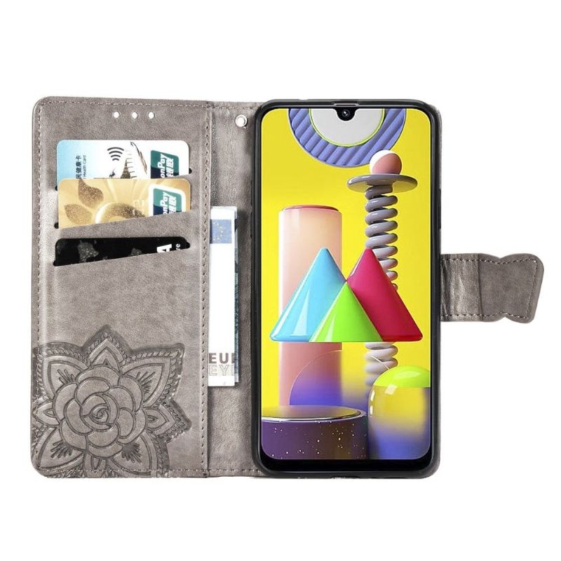 Kožené Pouzdro Na Samsung Galaxy M31 Pomocný Motýl