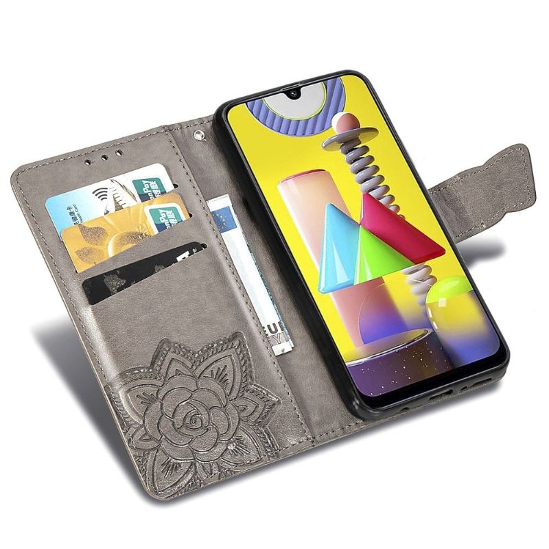 Kožené Pouzdro Na Samsung Galaxy M31 Pomocný Motýl